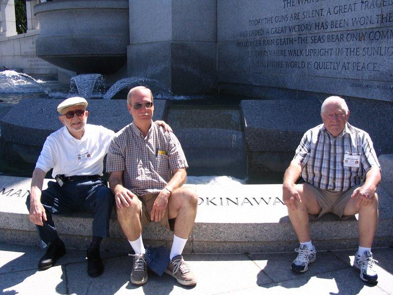IMG_2868.jpg - National World War II Memorial Inscriptions: Southern Wall - THE WAR’S END. L->R Joe Boone // Stu Flockencier // Armand Dugas 
                
                